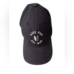 Linksoul Golf Hat Cap Black Adjustable ‘Make Par Not War’ Embroidered Logo Mens